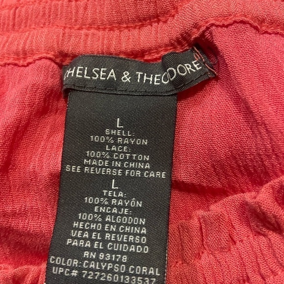 NWT Nordstrom x Chelsea & Theodore Gauze Summer Top - Calypso Coral - Picture 6 of 7
